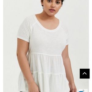 Torrid - Babydoll, Slub Scoop Neck, Tiered Top
